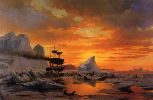 Ice Dwellers, Watching the Invaders by William Bradford Oil Painting