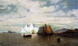 Icebergs painting by William Bradford