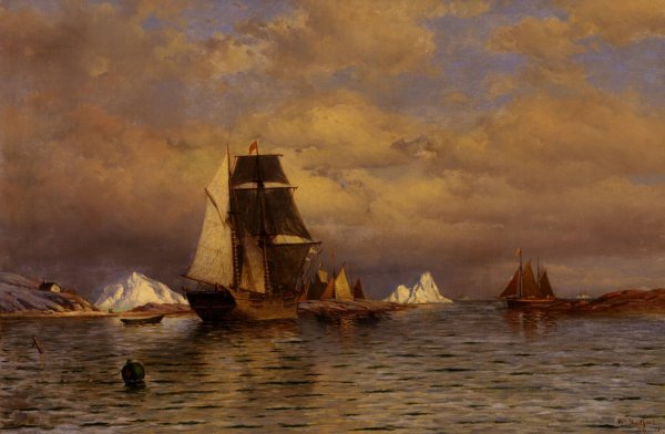 Looking out of Battle Harbor by William Bradford - Hand-Painted Oil Painting Reproduction