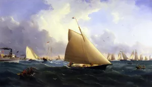 New York Yacht Club Regatta off New Bedford by William Bradford Oil Painting