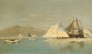 Off Greenland - Whaler Seeking Open Water by William Bradford - Oil Painting Reproduction
