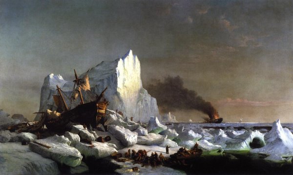 Main Product Photo of Sealers Crushed by Icebergs Painting by William Bradford