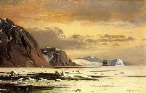 Seascape with Icebergs by William Bradford - Oil Painting Reproduction