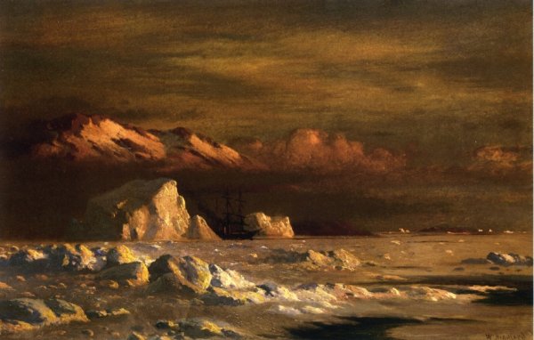Main Product Photo of Ship and Icebergs Painting by William Bradford