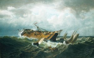 Shipwreck off Nantucket by William Bradford Oil Painting