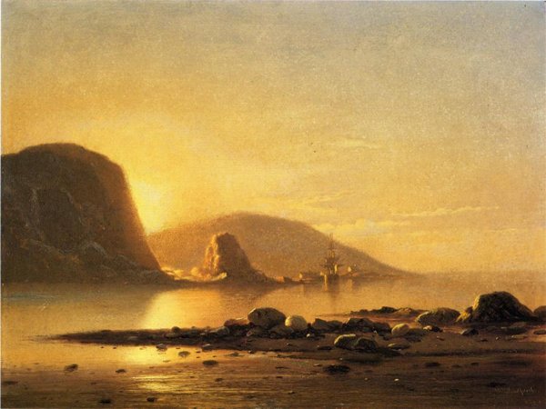 Sunrise Cove by William Bradford - Hand-Painted Oil Painting Reproduction