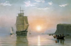 Sunrise off Grand Manan by William Bradford - Oil Painting Reproduction