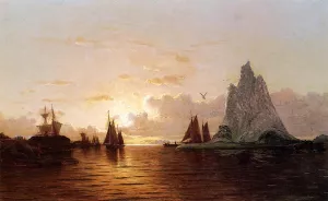 Sunset at the Strait of Belle Isle by William Bradford - Oil Painting Reproduction