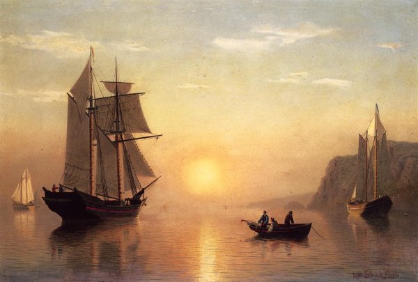 Main Product Photo of Sunset Calm in the Bay of Fundy Painting by William Bradford