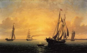 The Schooner 'Jane' of Bath, Maine by William Bradford - Oil Painting Reproduction