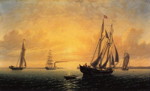 Main Product Photo of The Schooner 'Jane' of Bath, Maine Painting by William Bradford