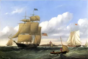 The Whaleship Emma C. Jones off Round Hills, New Bedford by William Bradford - Oil Painting Reproduction