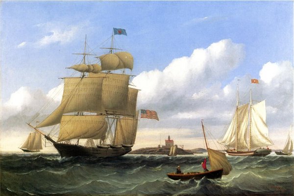 Main Product Photo of The Whaleship Emma C. Jones off Round Hills, New Bedford Painting by William Bradford