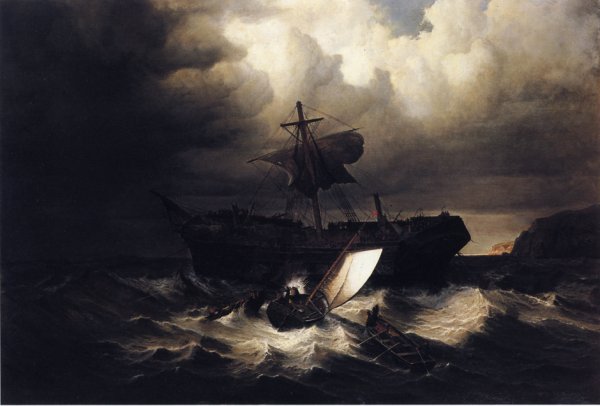 The Wreck of an Emigrant Ship on the Coast of New England by William Bradford - Hand-Painted Oil Painting Reproduction
