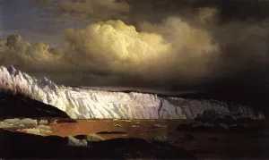 View of Sermitsialik Glacier by William Bradford - Oil Painting Reproduction