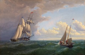 Whaler off the Vineyard-Outward Bound by William Bradford Oil Painting