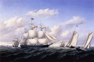 Whaleship 'Speedwell of Fairhaven, Outward Bound off Gay Head Oil painting by William Bradford