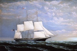 Whaleship 'Syren Queen' of Fairhaven by William Bradford Oil Painting