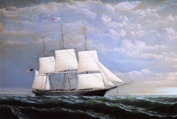 Whaleship 'Syren Queen' of Fairhaven by William Bradford - Hand-Painted Oil Painting Reproduction