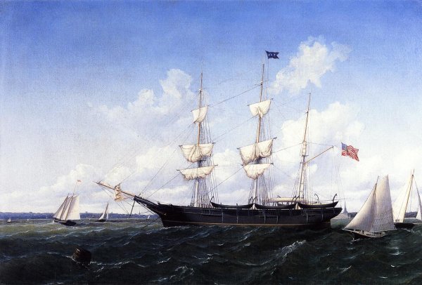 Main Product Photo of Whaling Bark 'J. D. Thompson' of New Bedford Painting by William Bradford