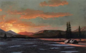 Winter Sunset by William Bradford Oil Painting