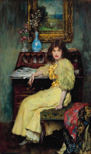 A difficult letter by William Breakspeare Oil Painting