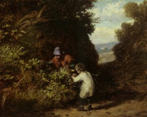 The Blackberry Gatherers by William Bromley Oil Painting
