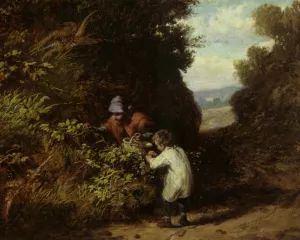 The Blackberry Gatherers by William Bromley - Oil Painting Reproduction