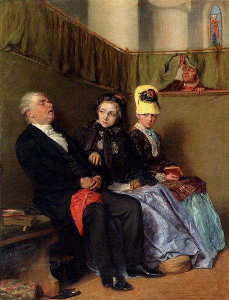 The Inspiring Sermon by William Bromley - Hand-Painted Oil Painting Reproduction