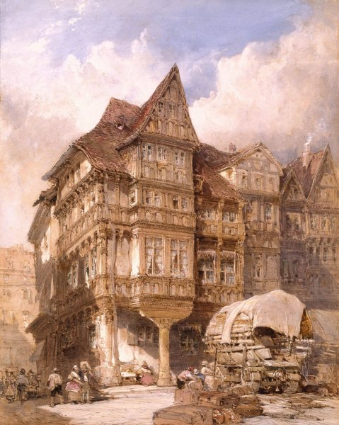 Albrecht Durer's House at Nuremberg  by William Callow - Hand-Painted Oil Painting Reproduction