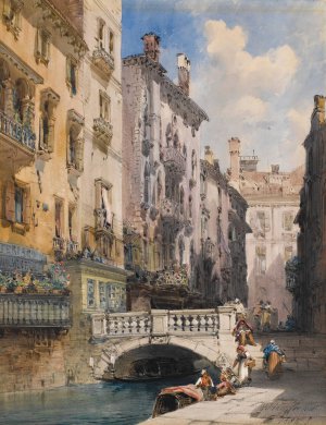 Canal Barataria, Venice by William Callow Oil Painting