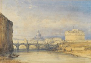 Castel Sant'Angelo, Rome by William Callow Oil Painting