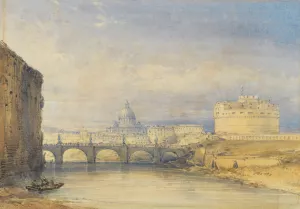 Castel Sant'Angelo, Rome by William Callow Oil Painting