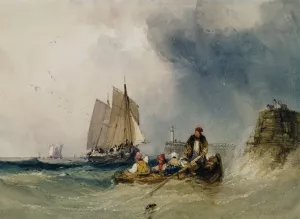 Entering Harbour by William Callow Oil Painting
