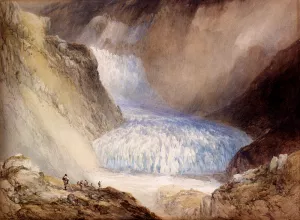 Glacier Du Rhone And The Garlingstock, Pass Of The Furca, Switzerland by William Callow - Oil Painting Reproduction