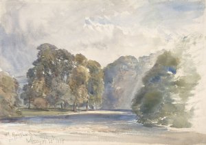 On the Wharfe, Bolton Abbey by William Callow Oil Painting