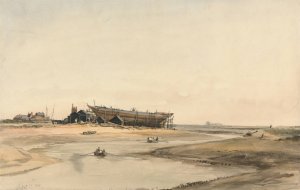 Ship Building Oil painting by William Callow