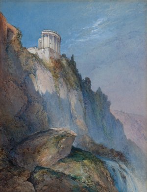 The Temple of Vesta and the Falls at Tivoli by William Callow Oil Painting