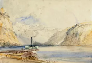 Wallenstadt from Wesen, Switzerland by William Callow Oil Painting