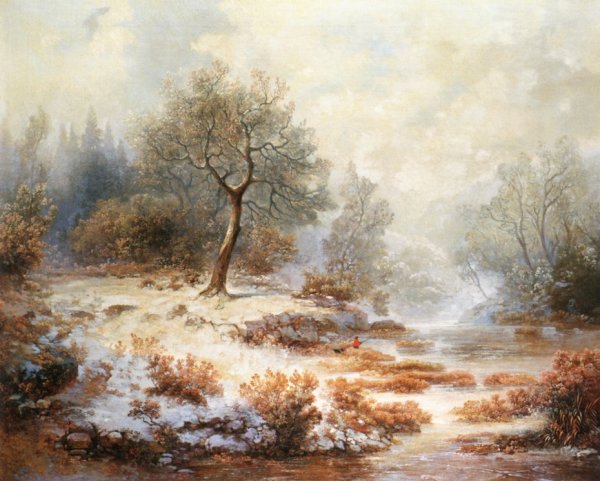 Main Product Photo of Fishing in Winter Painting by William Charles Anthony Frerichs