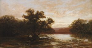 An Australian mangrove, ebb tide by William Charles Piguenit Oil Painting