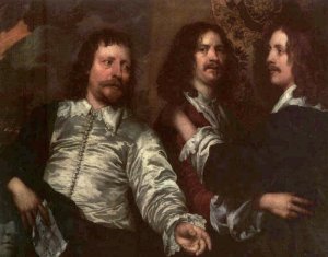 The Painter with Sir Charles Cottrell and Sir Balthasar Gerbier Oil painting by William Charles Thomas Dobson