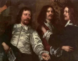 The Painter with Sir Charles Cottrell and Sir Balthasar Gerbier by William Charles Thomas Dobson - Oil Painting Reproduction