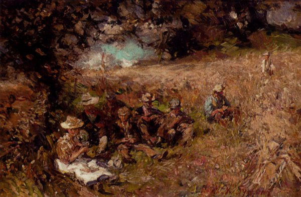 Main Product Photo of A Break From Labour Painting by William Christian Symons