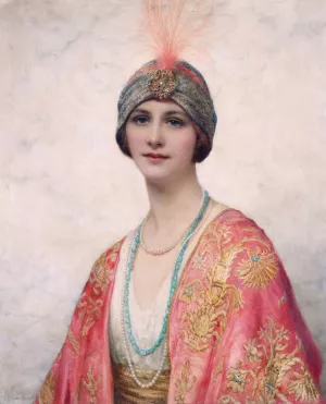 A Beauty In Eastern Costume by William Clarke Wontner Oil Painting