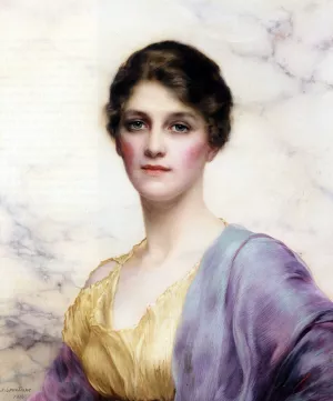 An Emerald-Eyed Beauty Oil painting by William Clarke Wontner