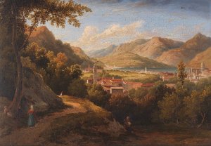 Blick uber Como Und Den Comer See by William Cowen Oil Painting