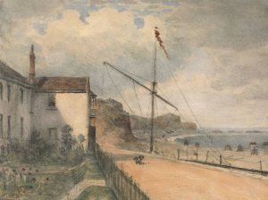 Budleigh, Salterton..from our own Garden by William Crotch Oil Painting
