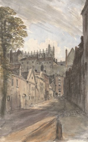 St. George's Chapel and The Castle Wall From Bier Lane, July 18, 1832, 1 pm by William Crotch Oil Painting