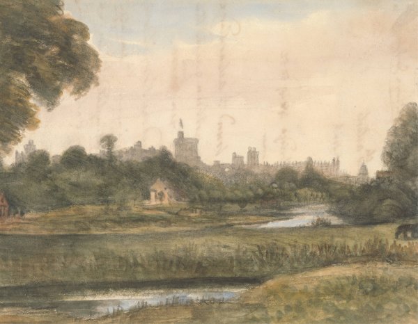 Main Product Photo of View of Windsor from down the River  Painting by William Crotch
